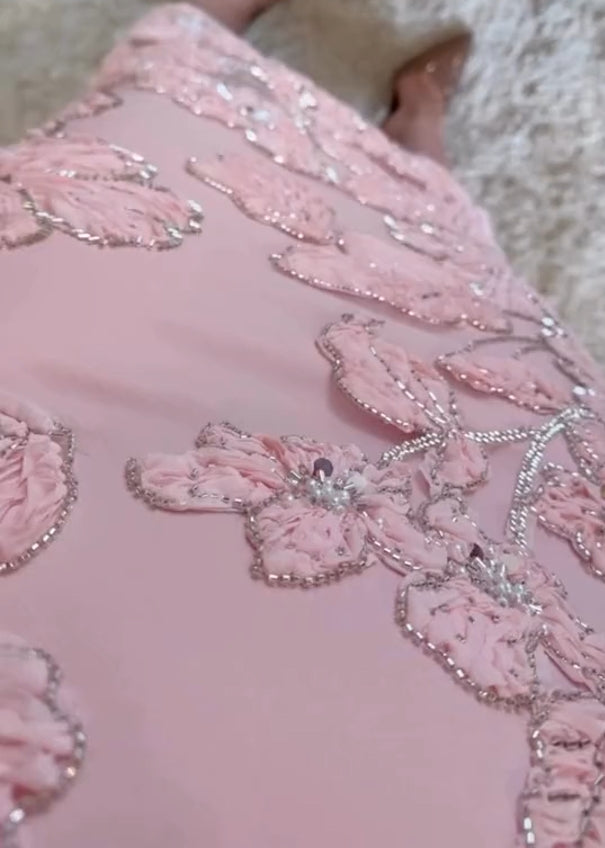 Elegantna ženska poletna obleka z vezenim cvetjem in kristali-SI