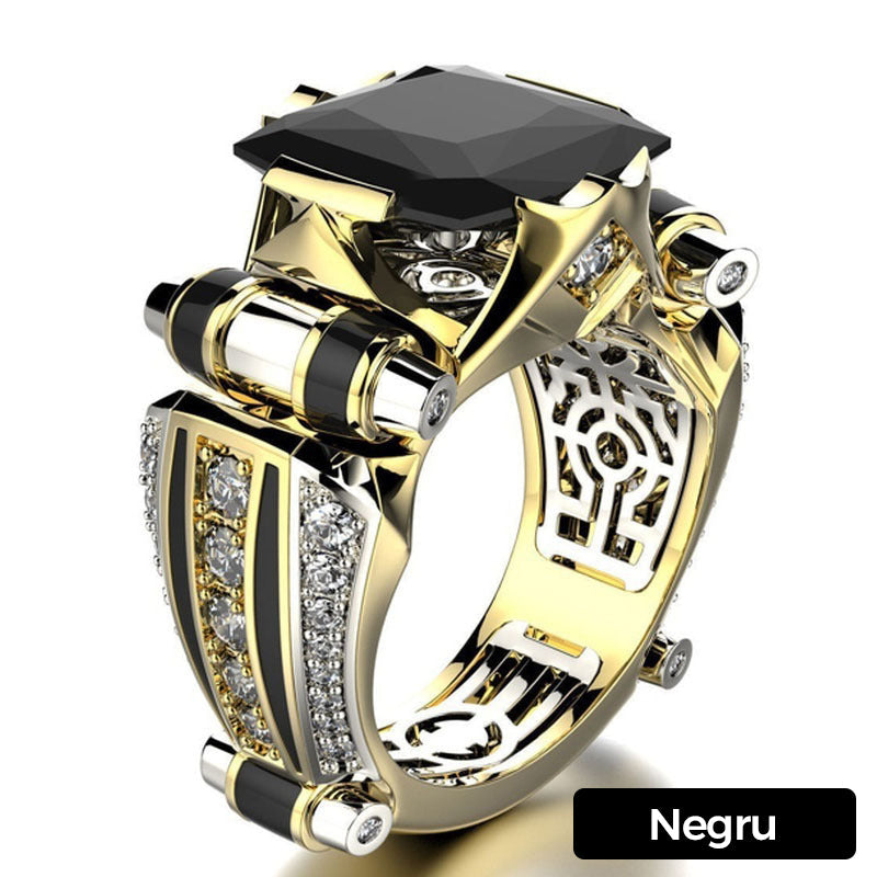 🎁Vroča razprodaja🔥 Vintage prstan s širokim trakom iz kubičnega cirkonija-SI