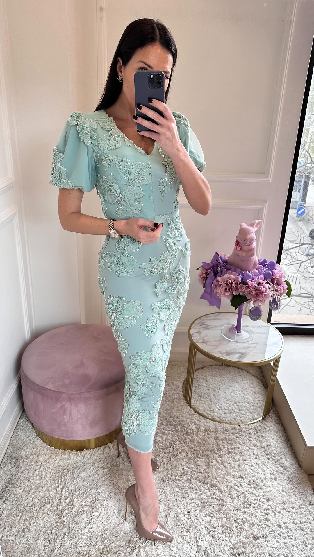 Elegantna ženska poletna obleka z vezenim cvetjem in kristali-SI