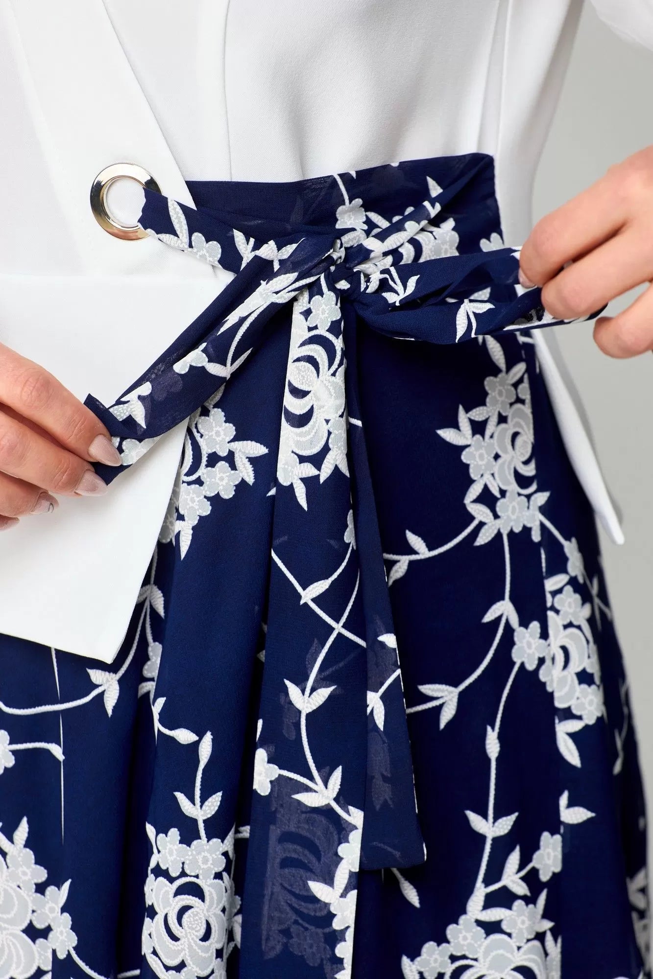 🔥【S-5XL】💃2025Νέο φόρεμα, μπλε και λευκή απαλή πινελιά-GR