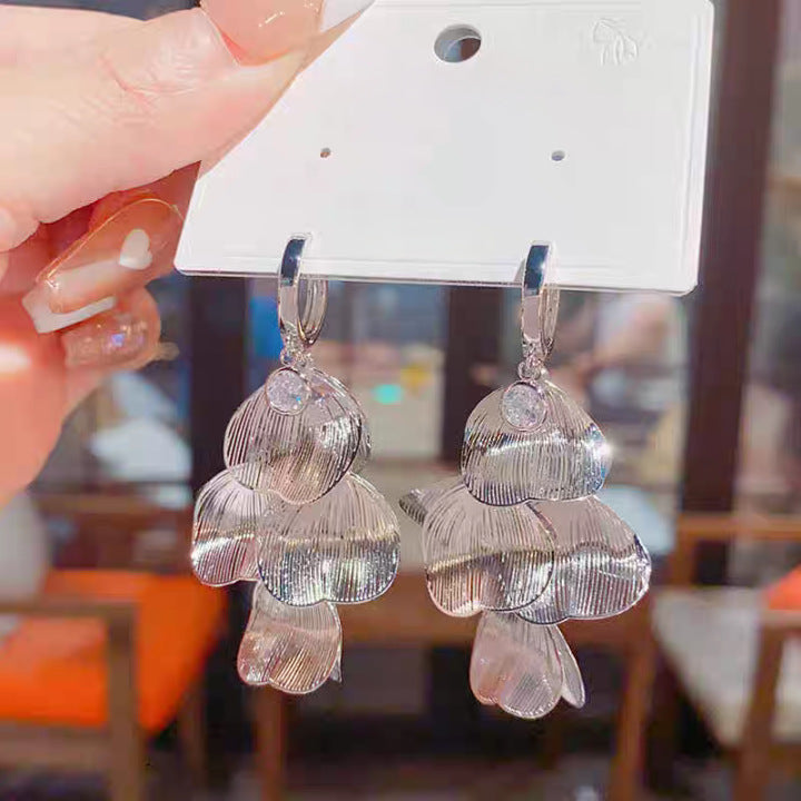 🍀Γυναικεία σκουλαρίκια με μενταγιόν σε σχήμα φύλλου-GR