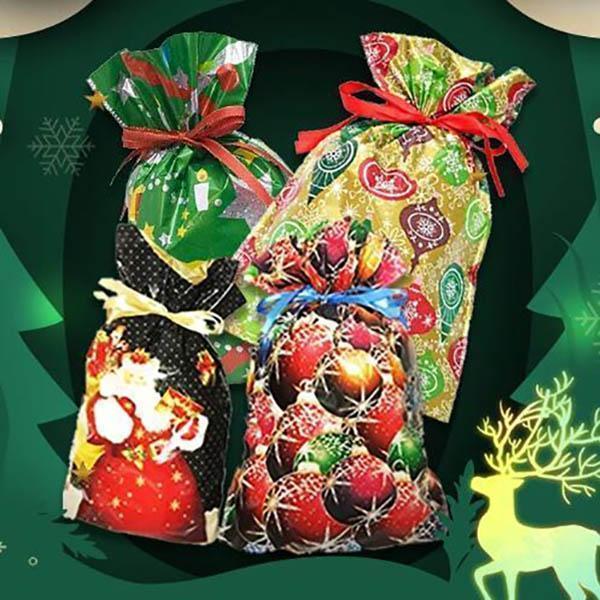 🎅🎁 Najboljša božična darilna vrečka z vrvico na svetu-SI