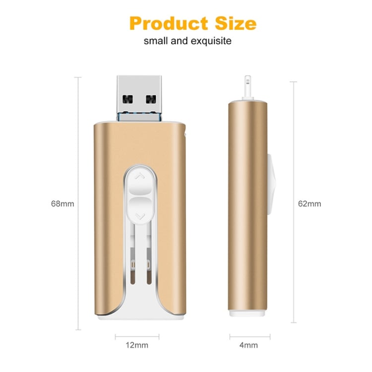32~256GB Micro USB + 8-pinski + USB 3.0 4 v 1 U-disk za mobilni telefon in računalnik-SI