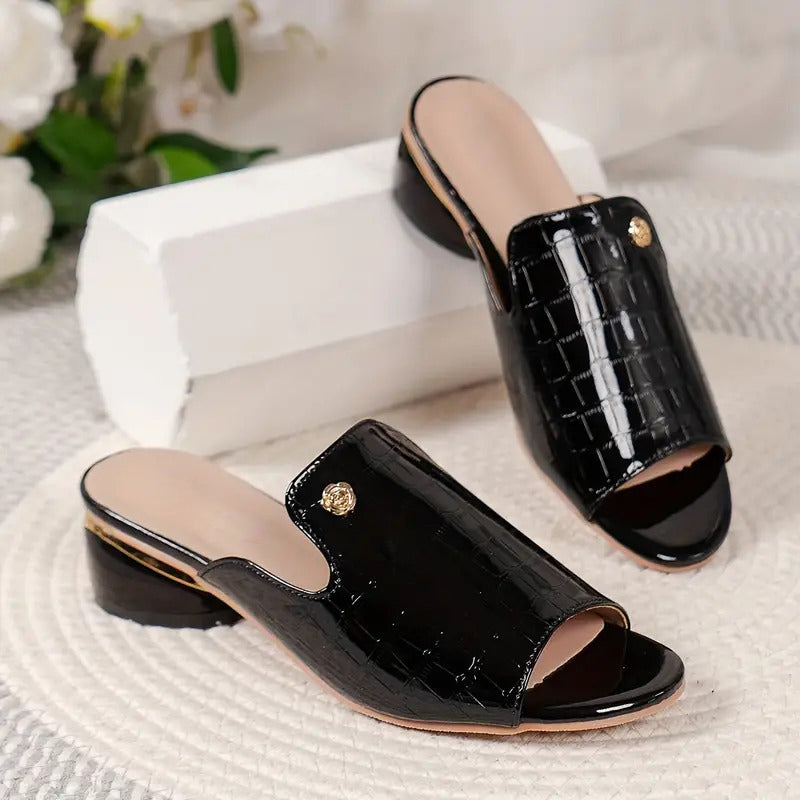 😍Zadnji dan s 50% popustom😍 - Modni ženski ortopedski usnjeni sandali z odprtimi prsti in debelimi petami-SI