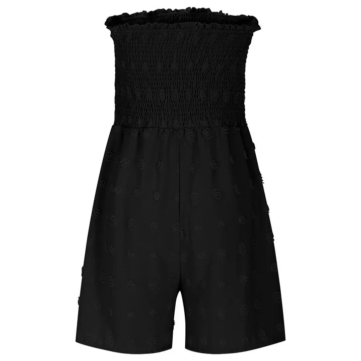 🔥👗Moteriškas kombinezonas plačiomis kojomis, raukiniais priekyje ir raišteliais-LT