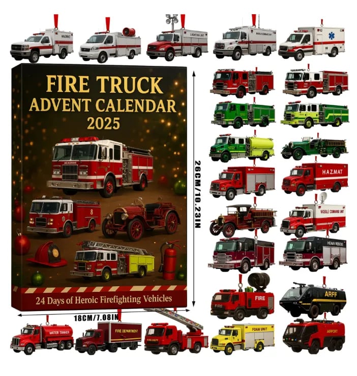 🚒🔥ADVENTNI KOLEDAR GASILSKIH VOZIL 2025🎁🌲--SI