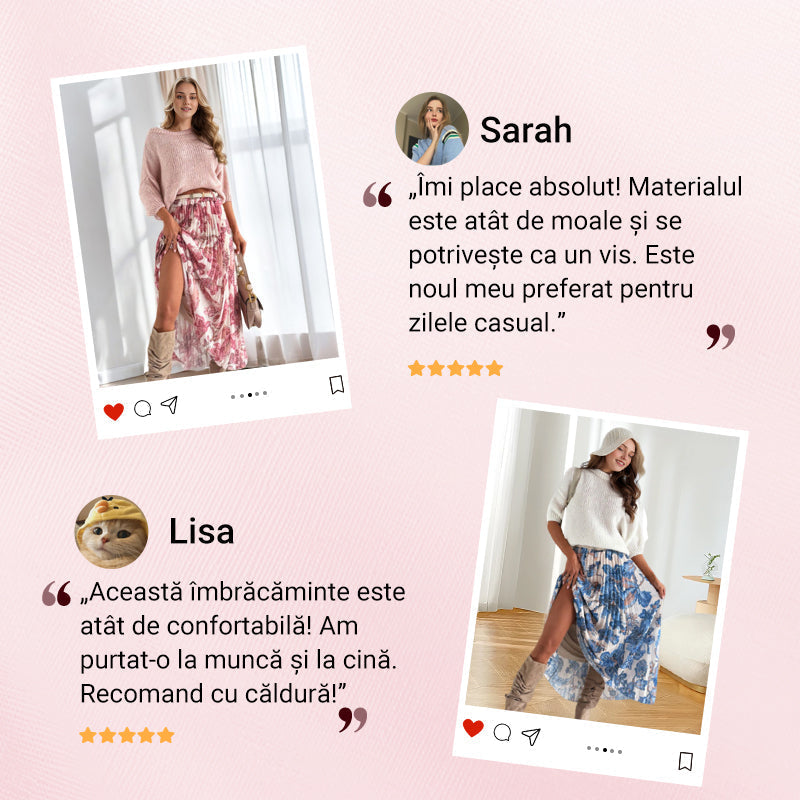 🔥Blusa de cuello redondo y falda estampada de rayas-ES