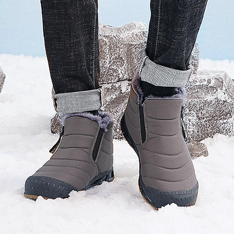 Botas de nieve unpermeable y cálidas de invierno con forro de piel sintética.-ES
