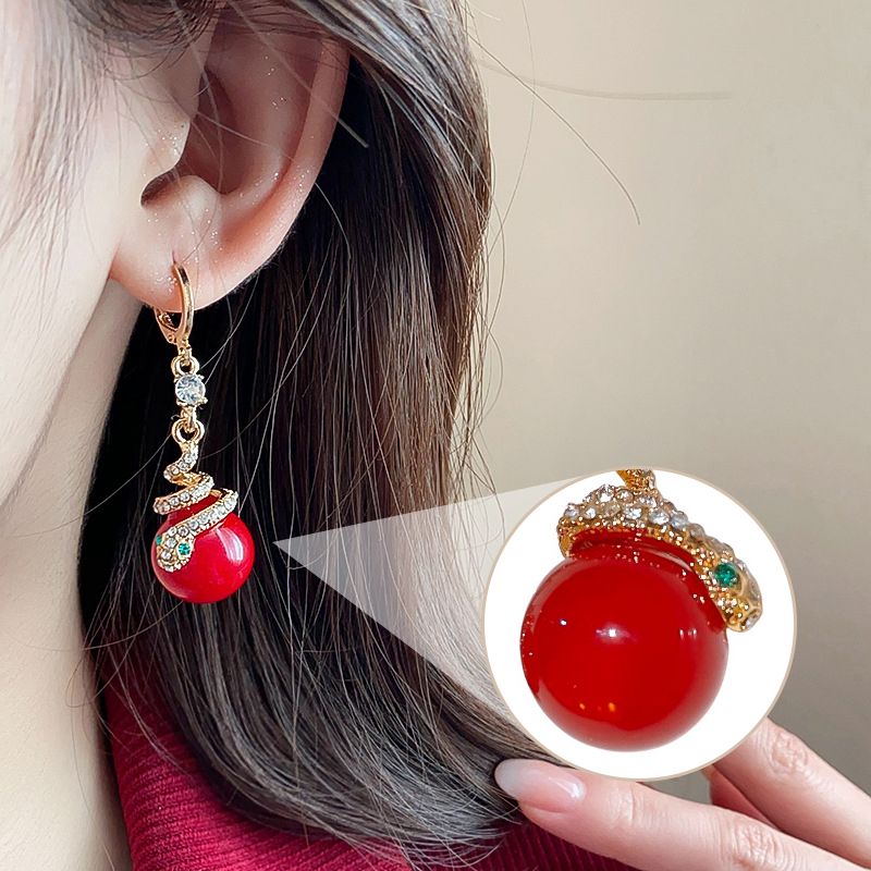 🐍Specialus Naujųjų metų pasiūlymas🎀 Auskarai iš perlų gyvatės-LT