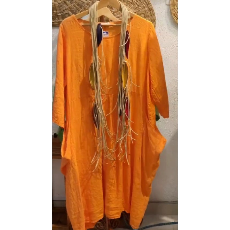 💖Ribotas išpardavimas su 20% NUOLAIDA💖Boho lininė suknelė ilgomis rankovėmis moterims-LT