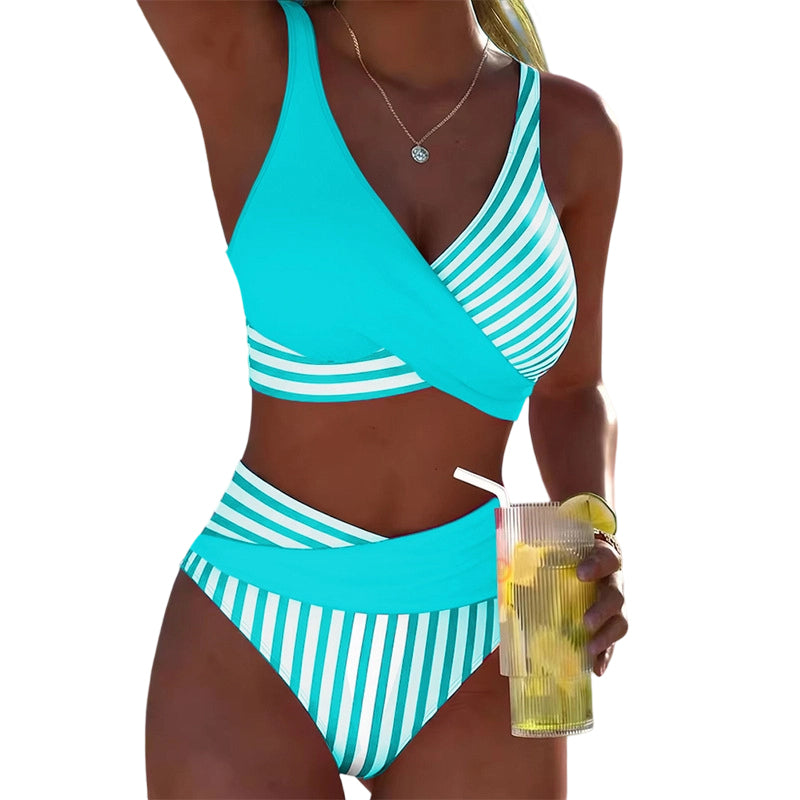 š Spalvotas bikinis S-3XL: stilingas ir formuojantis dviejų dalių maudymosi kostiumÄlis š-LT