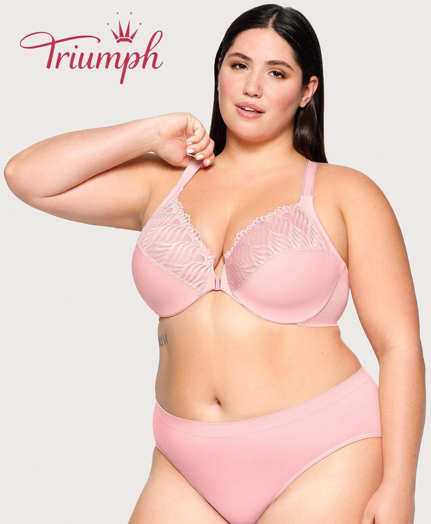 Triumph - (4 kosi) - 💖Modrček z zapenjanjem spredaj in T-izrezom-SI