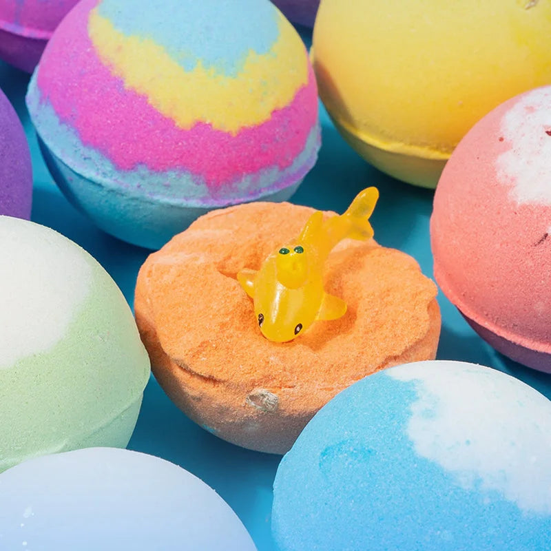 🔥🛁 Prírodné bomby do kúpeľa pre deti s mega bublinkami a prekvapením vo vnútri 🥚✨12 ks. [1 balenie]-SK