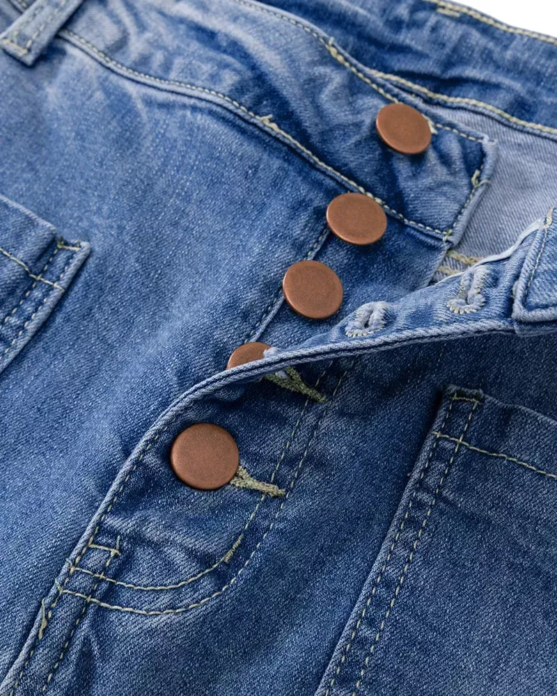 👖Körke vöökohaga nööpidega püksid 