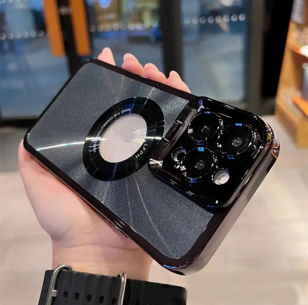 Magnetinis iPhone dėklas su objektyvo tvirtinimu