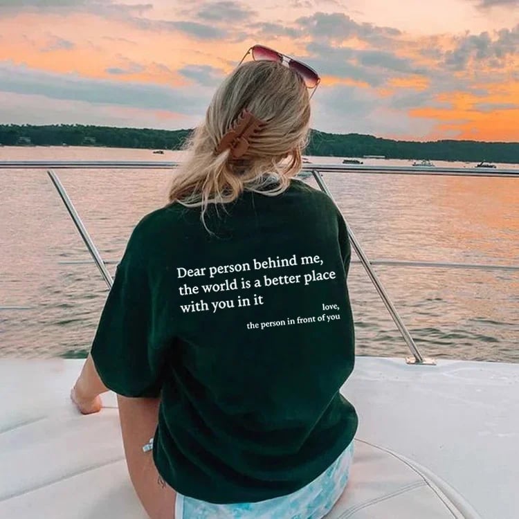 💥Nova unisex majica s potiskom "Draga oseba za mano" v veliki velikosti iz leta 2025-SI