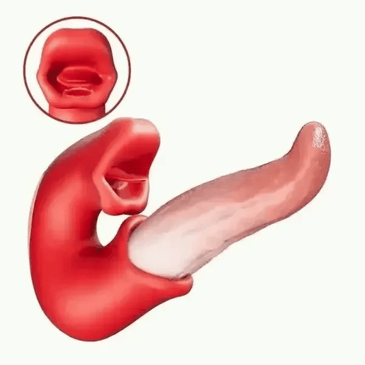 Arabella - 3-v-1 vibrirajoči dildo s stimulacijo G-točke, klitorisa in jezika, vodoodporen.-SI