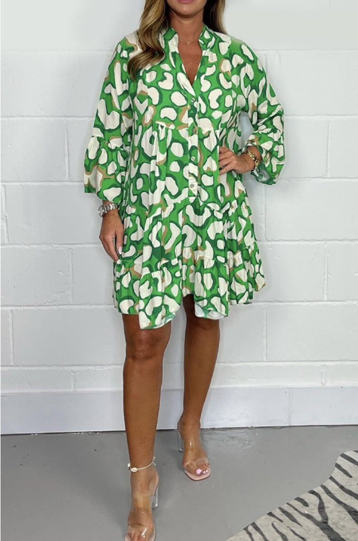 Άνοιξη και καλοκαίρι νέα plus size ακανόνιστα εμπριμέ φορέματα-GR