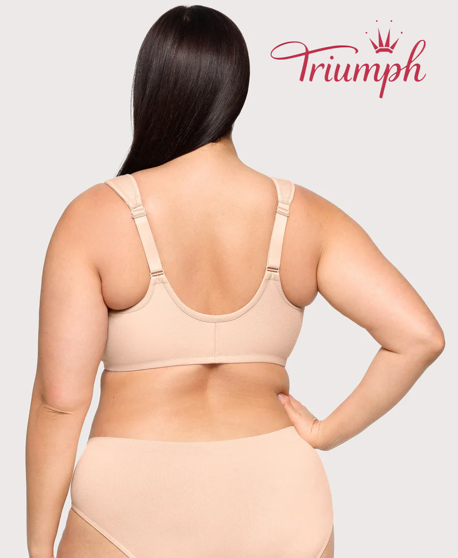 Triumph - (3 τεμάχια) βαμβακερό σουτιέν με κεντημένη δαντέλα, κλείσιμο μπροστά-GR