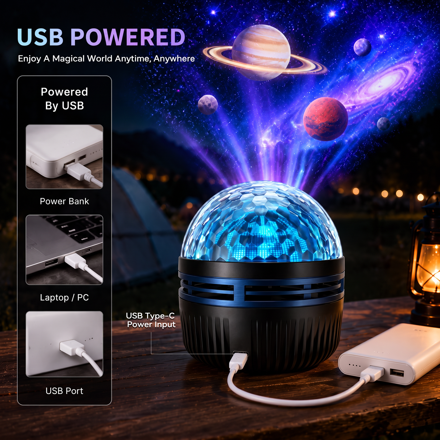 🦖🎁360° pametni holografski projektor zvezdnega neba (HD Smart Dynamic 5D)-SI