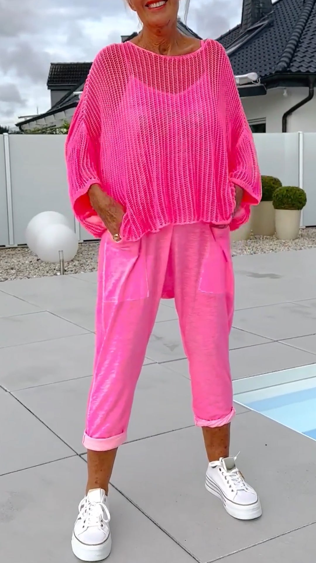 🌸Ženski kombinezon + ohlapna majica z izrezanim šalom-SI