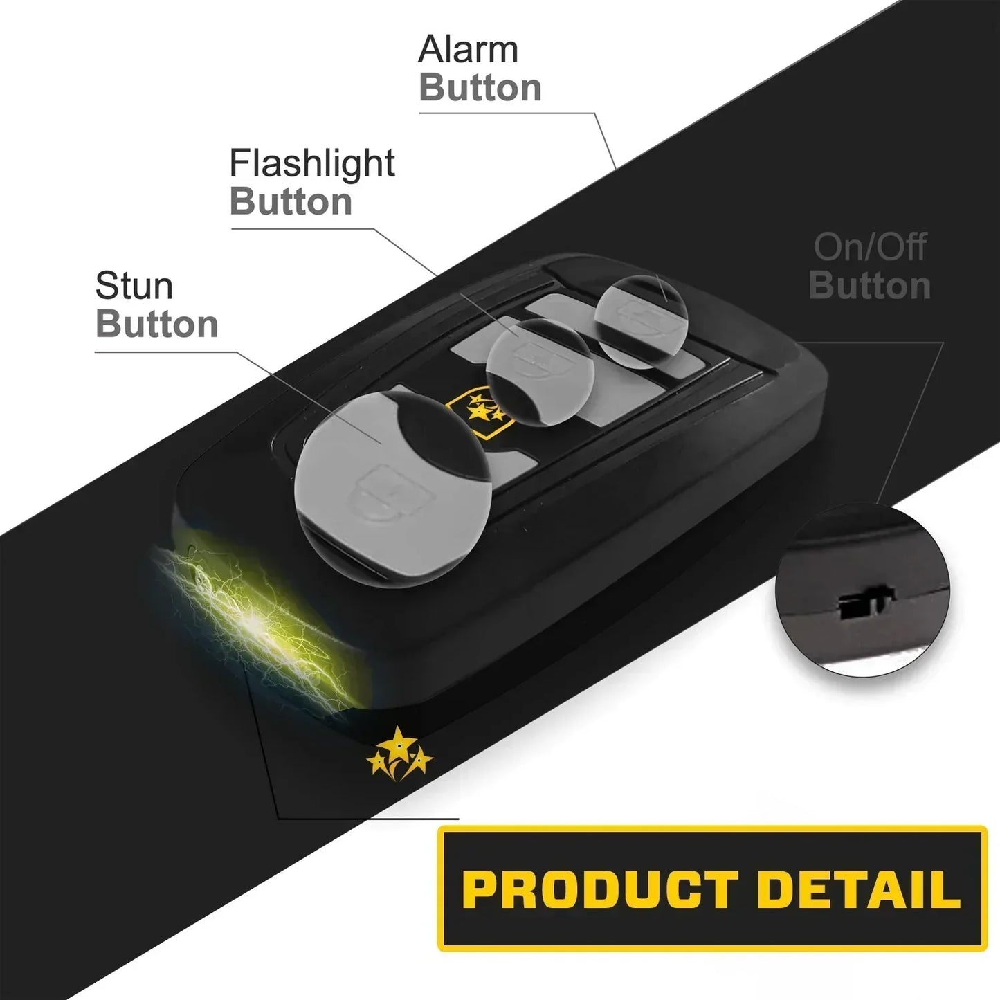 🔥 ⚡️ VOLTIC V77 3 v 1 elektrošoker, svetilka in alarmni avtomobilski obesek za ključe-SI