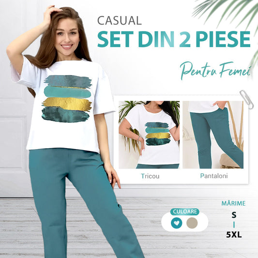 💥🍃 Šik dvodelni komplet za vsak dan - udoben in eleganten ✨-SI