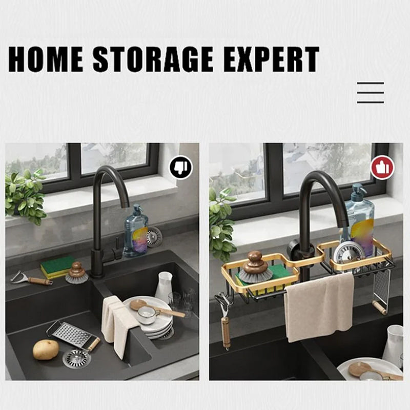 【🔥Nauji produktai 2025】💧Korozijai atsparus aliuminio maišytuvo sifonas – praktiškas laikymas šalia kriauklės-LT