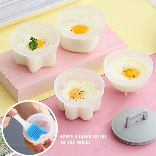 Žavi kietai virtų kiaušinių formelė🥚🥚 4 vnt/komplektas su teptuku-LT