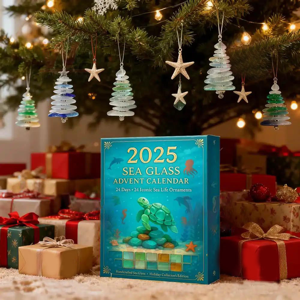 🎁🐟Adventni koledar iz morskega stekla z morsko tematiko za leto 2025🎁-SI