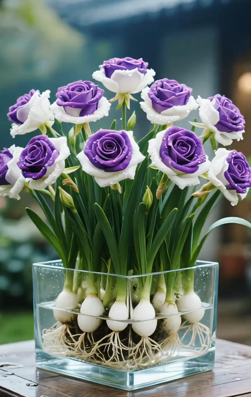 🌈Υδροπονικοί, σπάνιοι, δίχρωμοι βολβοί τριανταφυλλιάς: ένα πολύχρωμο θαύμα της φύσης 🌹-GR