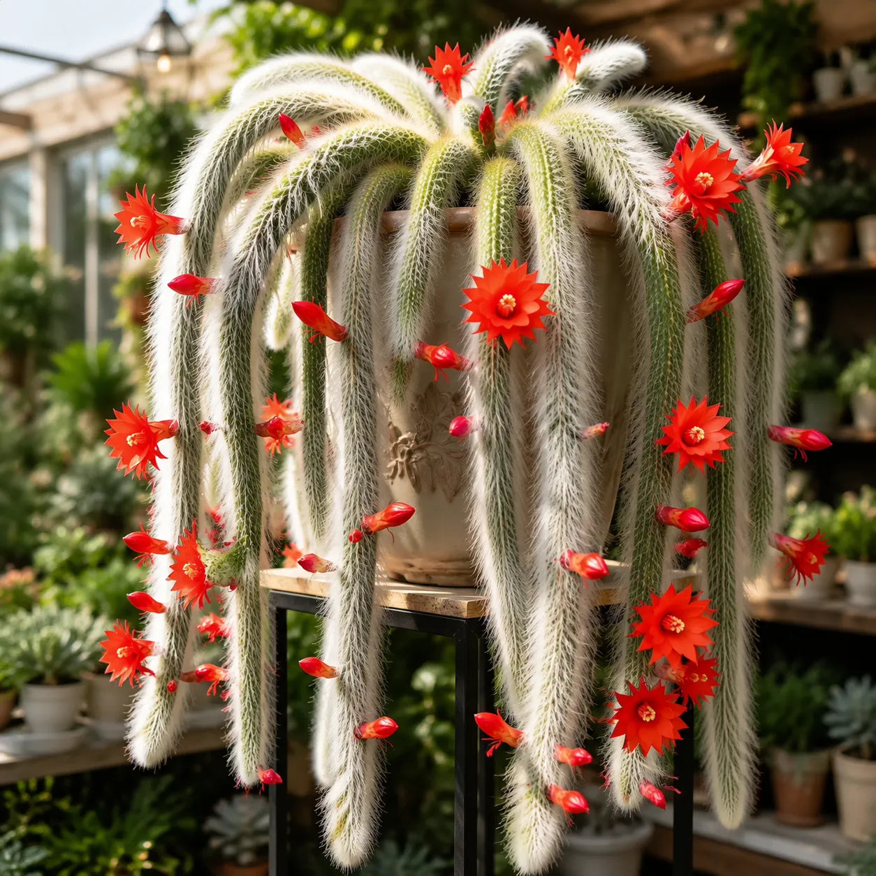 🌵Redki kaktus opičjega repa - živi slap mehke, puhaste lepote-SI