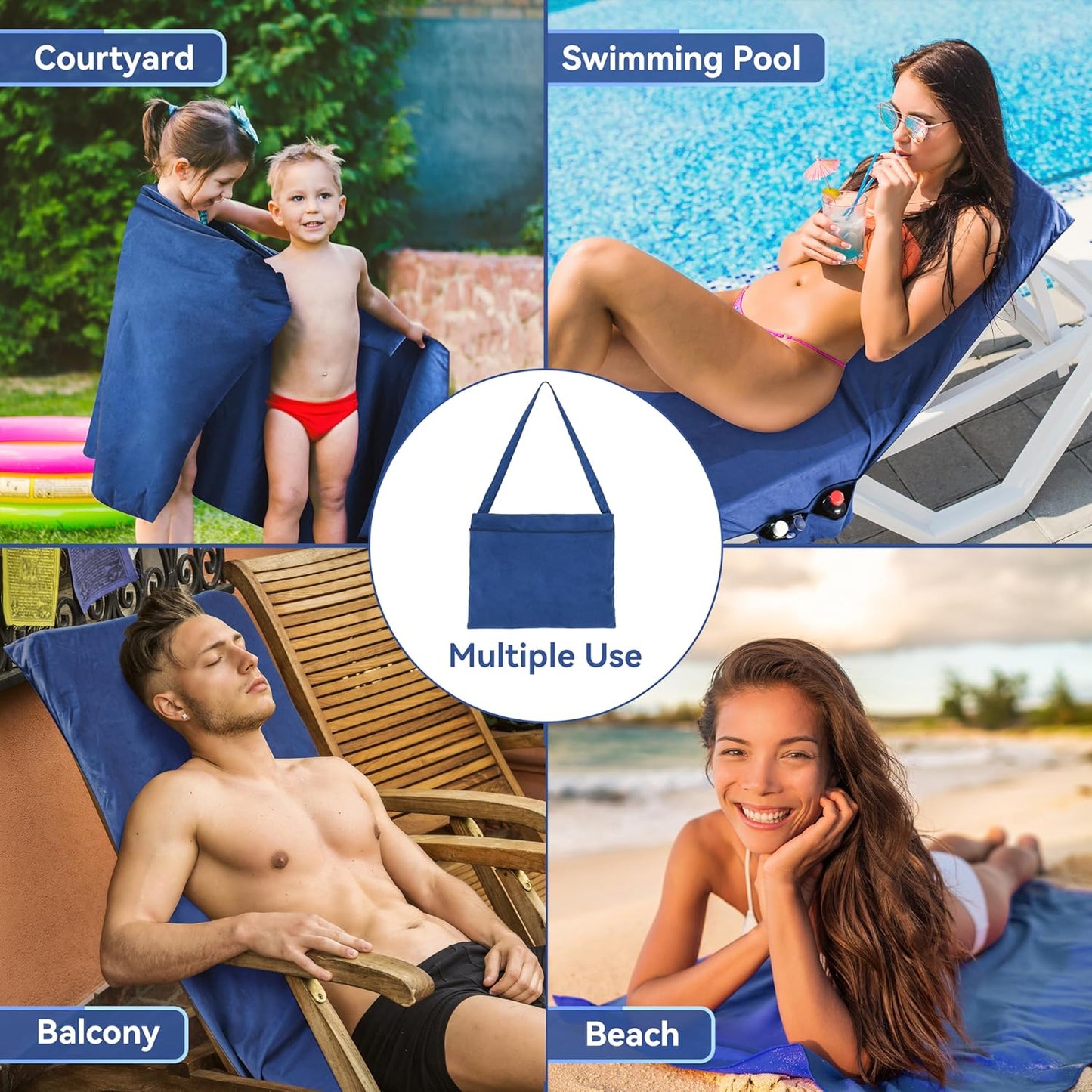 🏖️🌞 Πετσέτα ηλιοθεραπείας σε τσάντα με τσέπες αποθήκευσης💦-GR