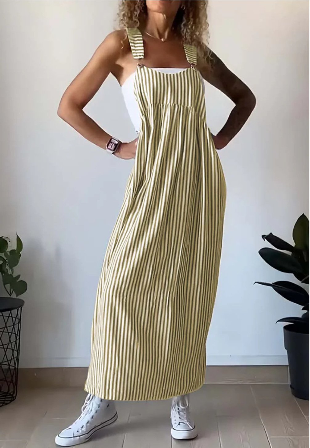 Paprasta dryžuota suknelė su liemene💃 