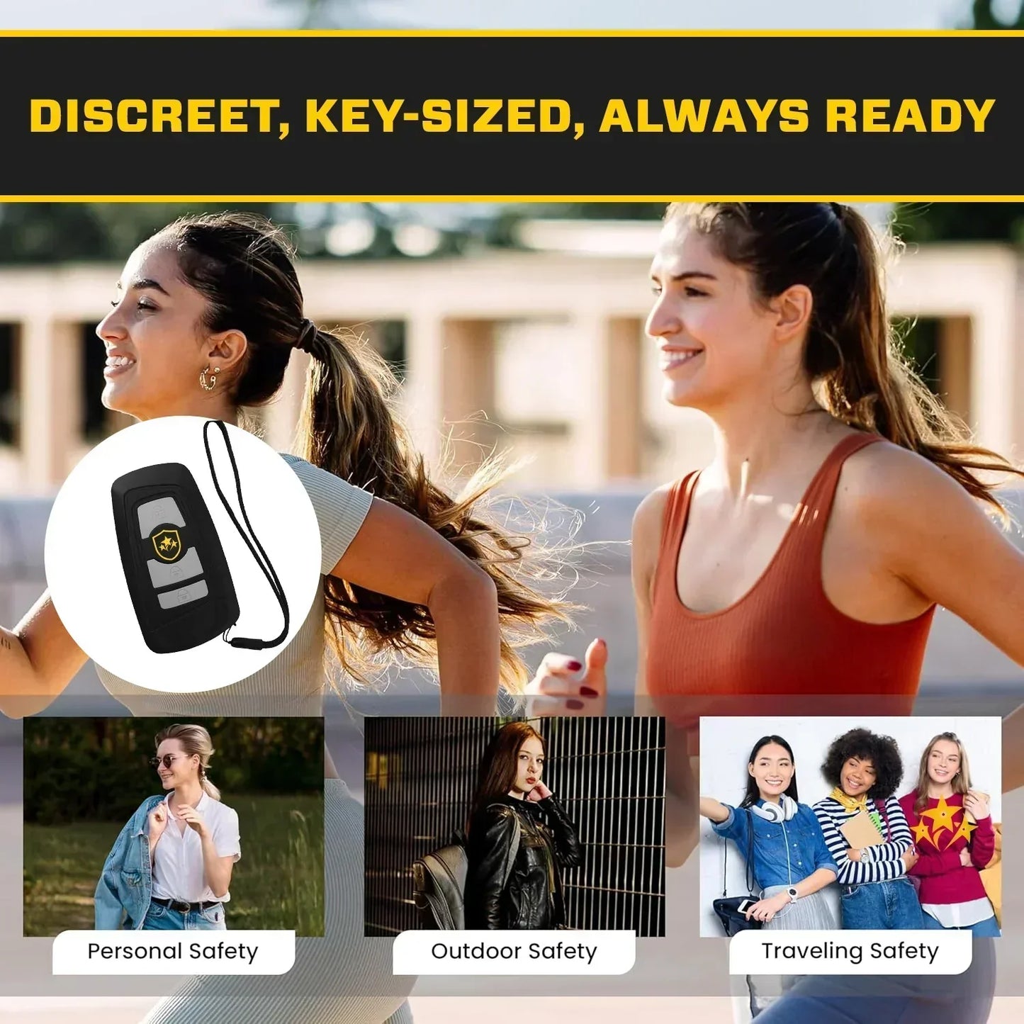 🔥 ⚡️ VOLTIC V77 3 v 1 elektrošoker, svetilka in alarmni avtomobilski obesek za ključe-SI