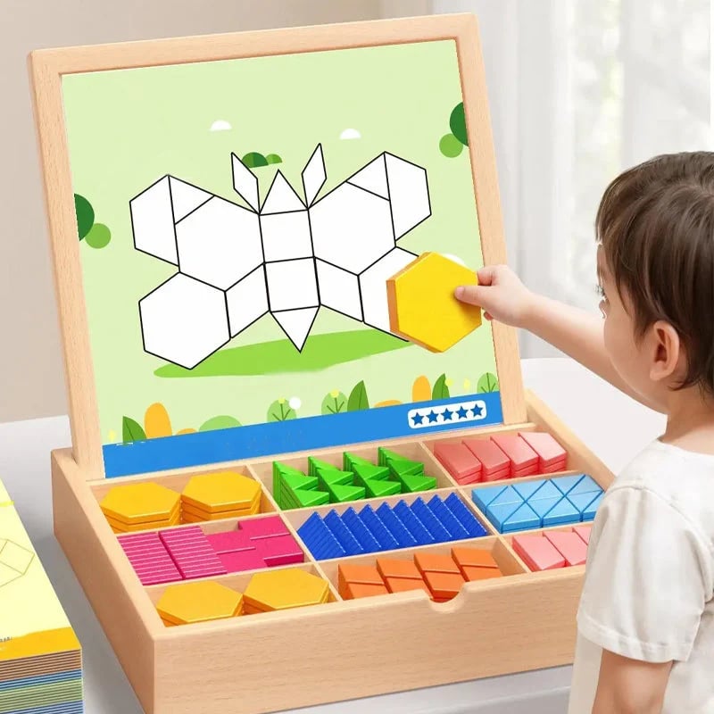 🎁Zgodnja božična razprodaja 50 % POPUSTA🔥Komplet lesenih magnetnih sestavljank z vzorci🧩-SI