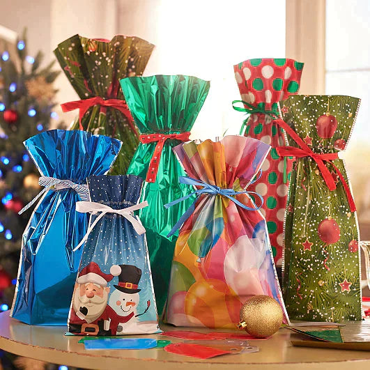 🎅🎁 Najboljša božična darilna vrečka z vrvico na svetu-SI