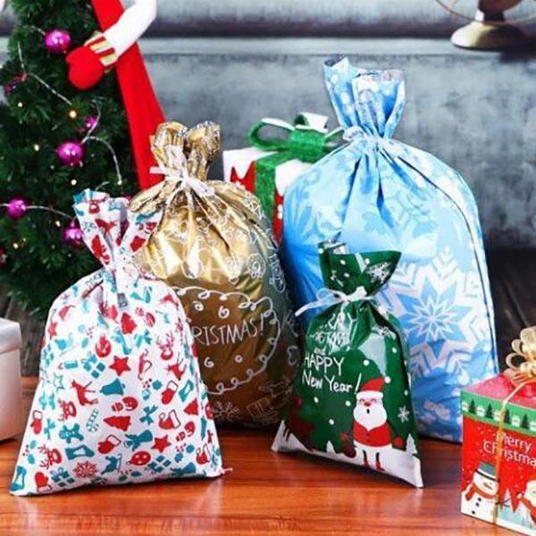 🎅🎁 Najboljša božična darilna vrečka z vrvico na svetu-SI