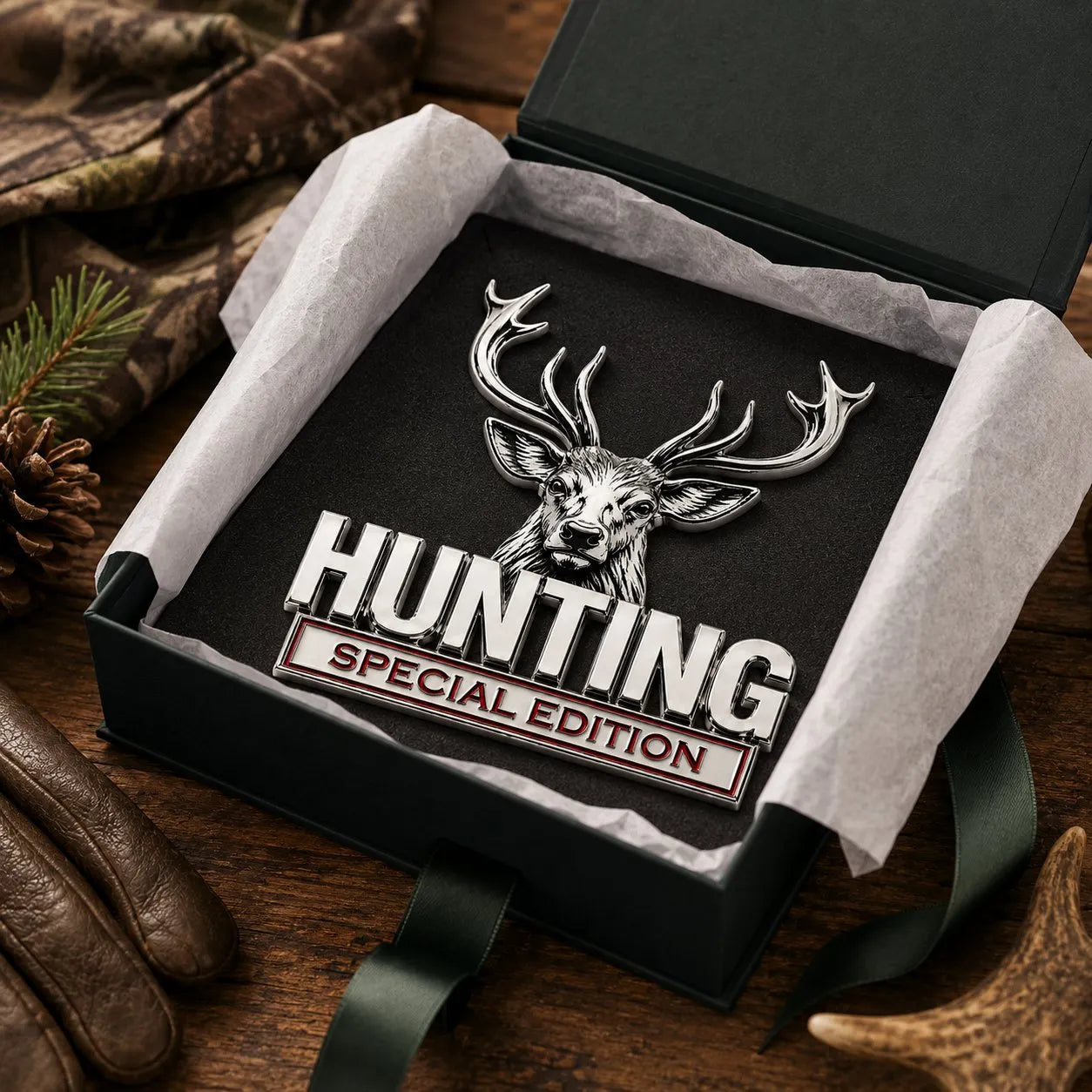 🦌 HUNTING Special Edition - 3D kromiran kovinski emblem za vaš avto-SI