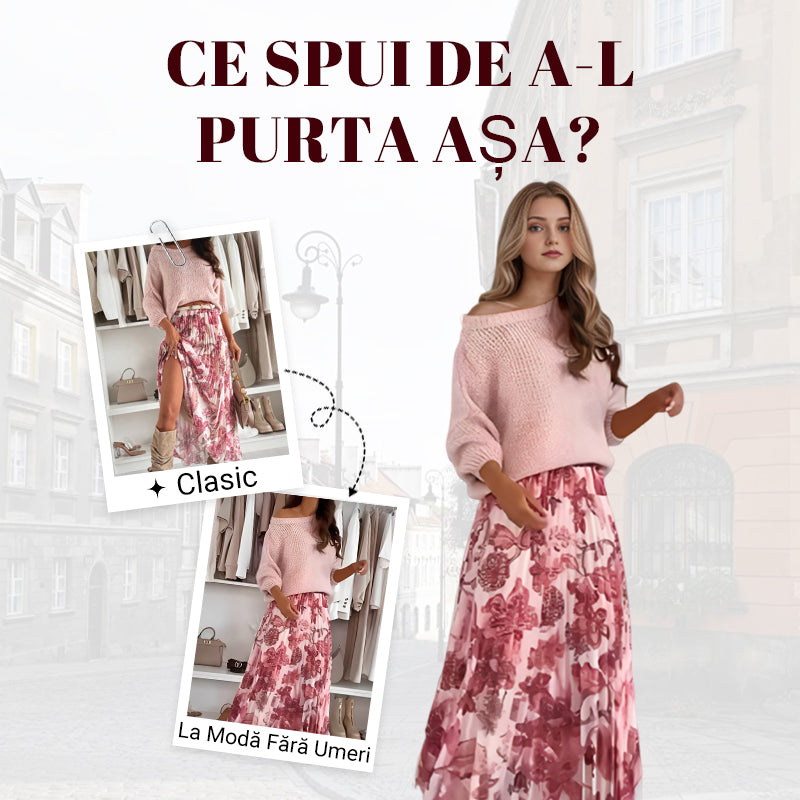 🔥Blusa de cuello redondo y falda estampada de rayas-ES