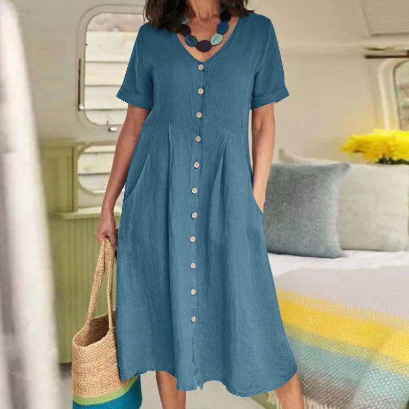 🎁 Casual V-neck φορέματα για γυναίκες