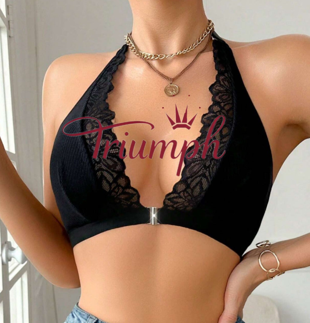 Triumph - 4 komada 💥 Seksi grudnjak s čipkom sprijeda i romantičnom kopčom-HR