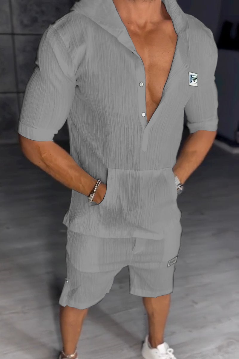 Išskirtinis vyriškas dviejų dalių komplektas su gobtuvu-LT