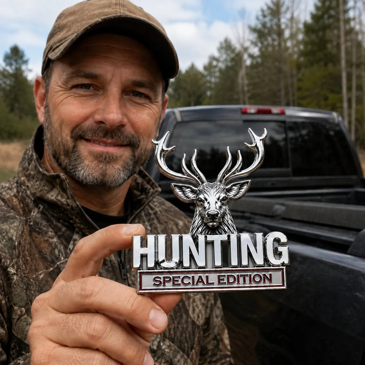 🦌 HUNTING Special Edition - 3D kromiran kovinski emblem za vaš avto-SI