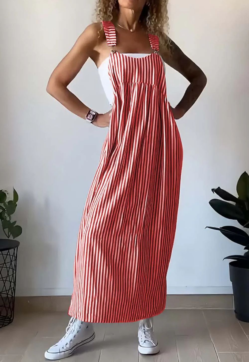 Paprasta dryžuota suknelė su liemene💃 