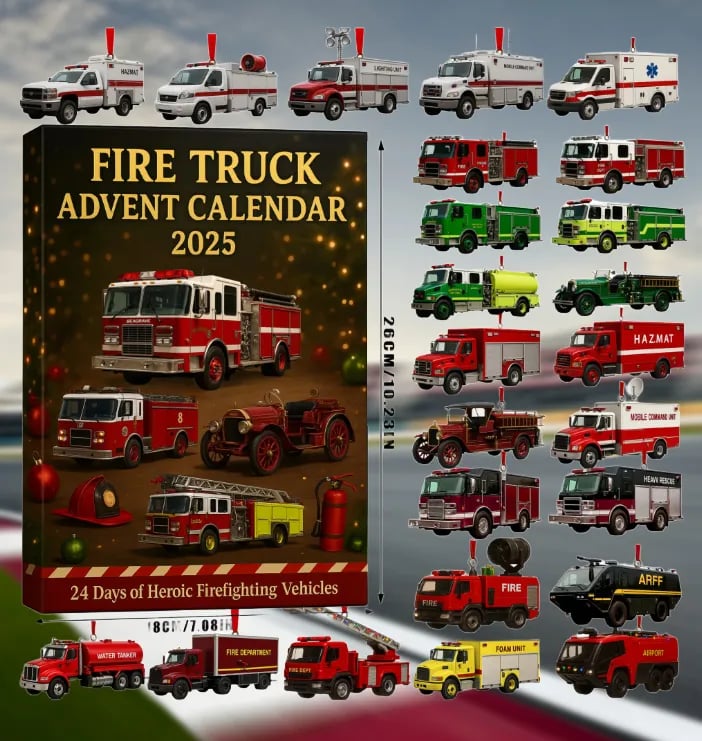 🚒🔥ADVENTNI KOLEDAR GASILSKIH VOZIL 2025🎁🌲--SI