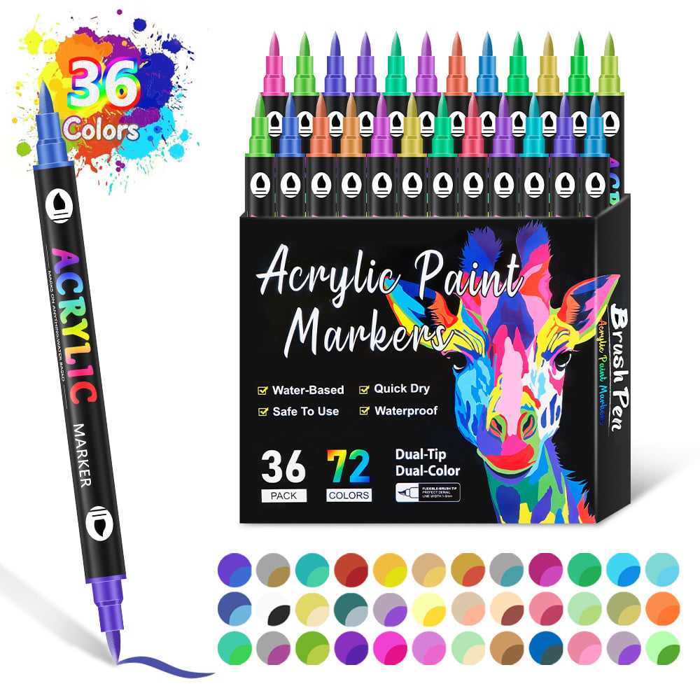 🎨🔥 Dvokolični akrilni marker - 24/48/72/120 barv-SI