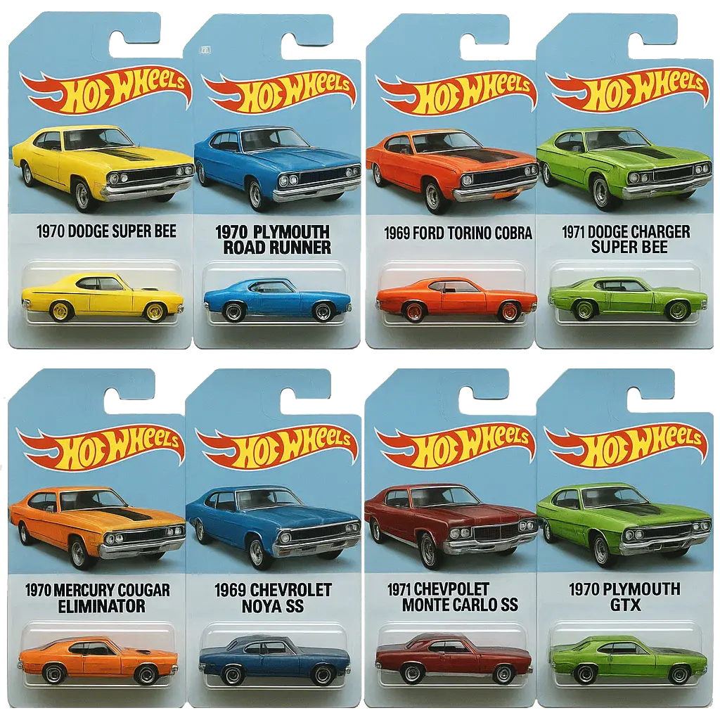 🔥Vroča razprodaja - 50 % POPUST🔥 - 🚗Adventni koledar avtomobilčkov Hot Wheels Muscle - 24 DNI 2025🎄-SI