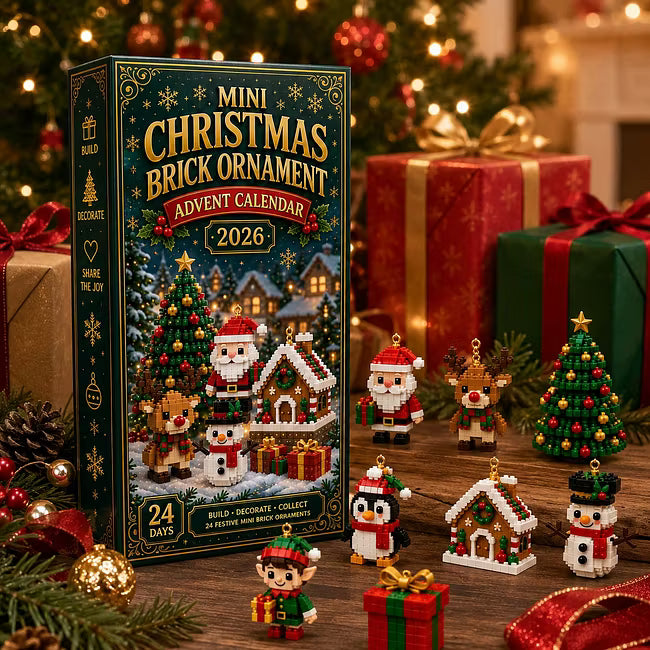 🎄 24 dienų mini Advento kalendorius su kalėdinėmis dekoracijomis | 24 unikalūs, šventiniai, patys sukurkite dizainus su pakabinimo kilpelėmis – puikiai tinka papuošti kalėdines eglutes, vainikus ir kitas šventines dekoracijas 🧱-LT
