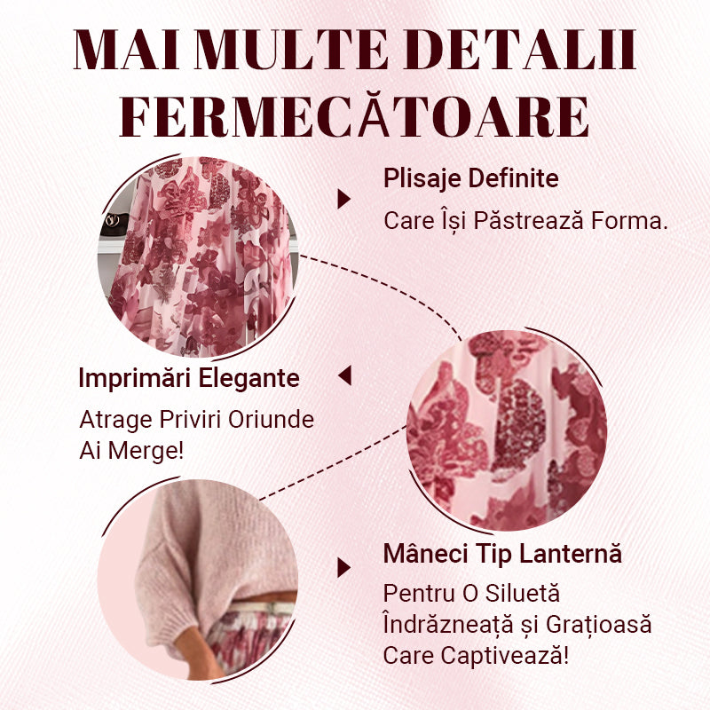 🔥Blusa de cuello redondo y falda estampada de rayas-ES